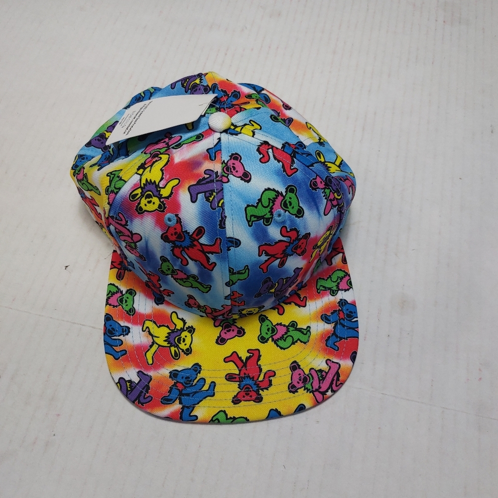NWT Grateful Men's Multicolor Tie-Dye Snap Back Cap - Picture 4 of 12